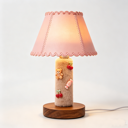 Teddy & Cherry Fuzzy Lamp