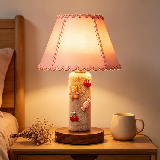 Teddy & Cherry Fuzzy Lamp